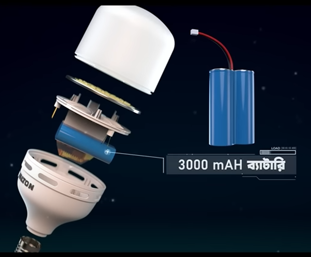 EMERGENCY LIGHT BULB LED, 18W, 90min, rechargeable