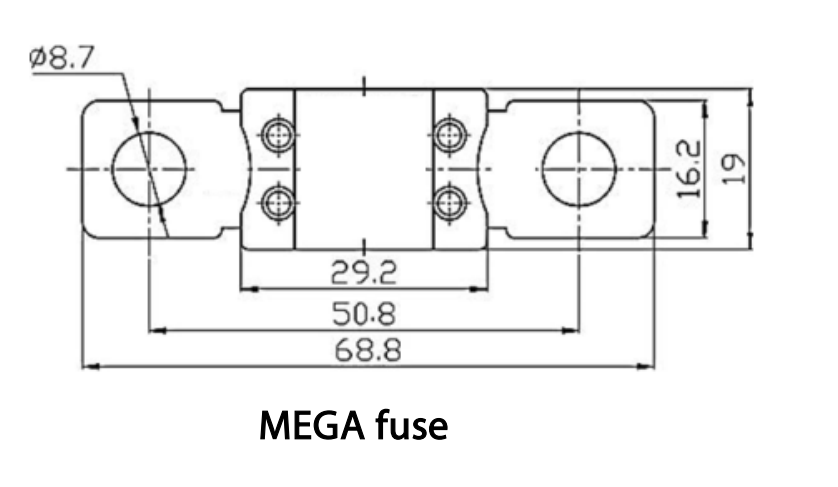 FUSE bolt-on (Mega Fuse) 100A/80V, 5 pcs