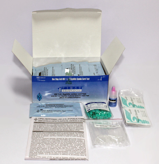 TEST HIV1+2/SYPHILIS, ser/pl/wb, 1test (First Resp.I20FRC25)