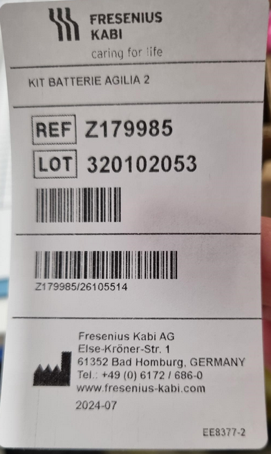 (Agilia SP/VP) BATTERY KIT Z179985 +BATTERY LABEL Z179505