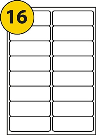 ADHESIVE LABEL 14-16pcs/A4, ±100x40mm, white, sheet