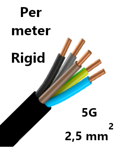 CABLE rigid, 5G2,5mm², per metre