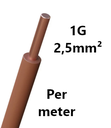 FIL DE CABLAGE rigide, cuivre, 2,5mm², brun, le mètre