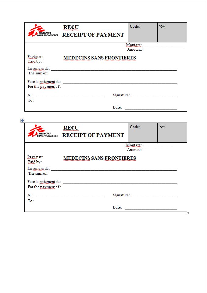 RECEIPT PAD EN/FR, A5, self-copying x2, pad 50 pages