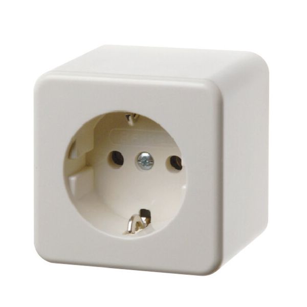 SOCKET single, 2P+E/16A, surface mounting, Schuko std, IP54