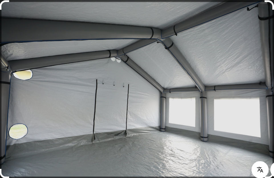 TENTE PMA blanche, 44 m², gonflable + tapis de sol