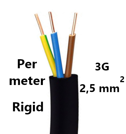 CABLE rigid, 3G2,5mm², per metre