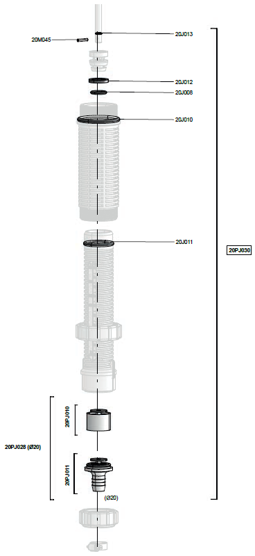 (Dosatron D20) GASKETS DOSAGE maintenance, set