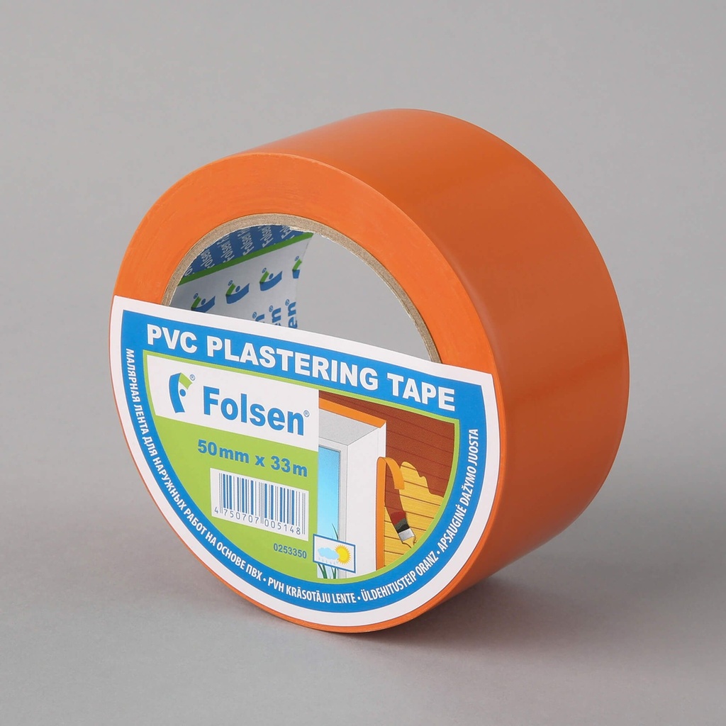 RUBAN MASQUAGE, PVC, 50mmx33m, orange, pour façade, rouleau