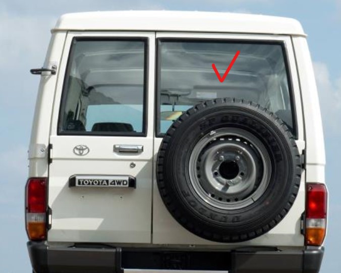 GLASS back door window, right, HZJ78