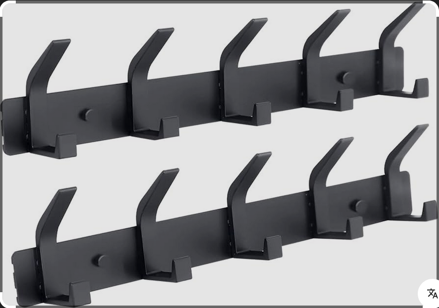 (Containex) COAT RACK w/ 5 double hangers, wall mounted