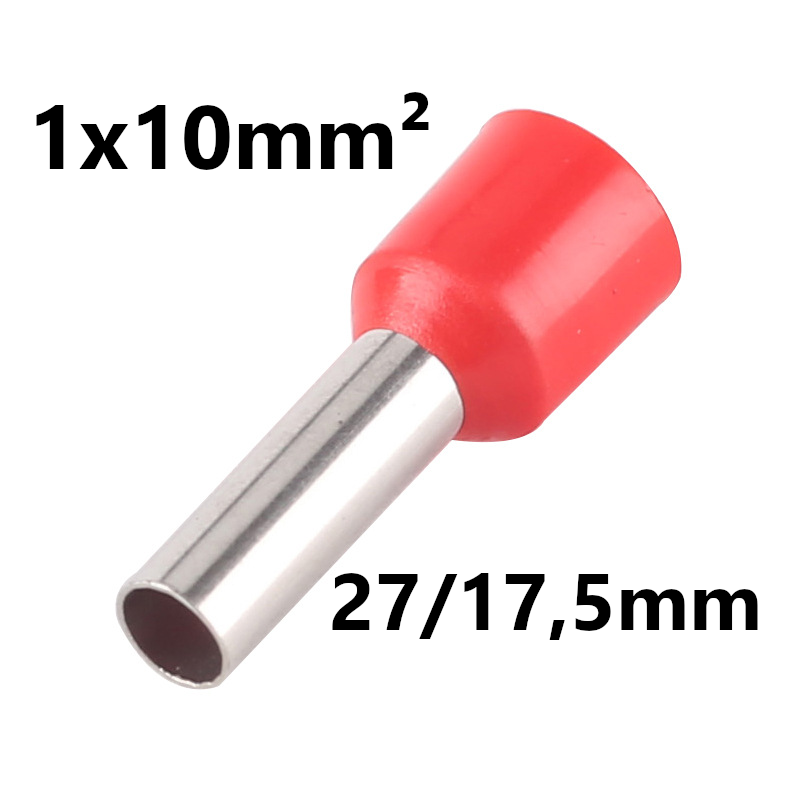 CABLE END SLEEVE insulated, 1x10mm², 27/17.5mm