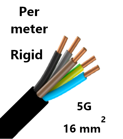 CABLE rigid, 5G16mm², PVC outer sheath, per meter