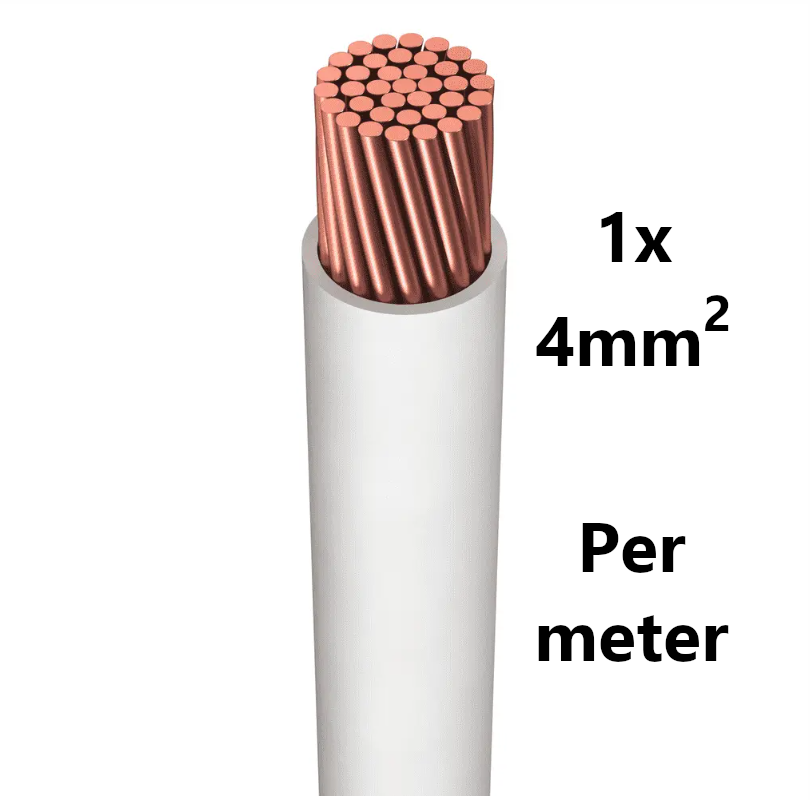 FIL DE CABLAGE souple, étamé, 4mm², blanc, le mètre