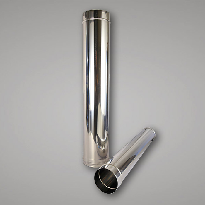 (cheminée) TUYAU, acier, Ø 150mm 2mm épaisseur 1m + accroche