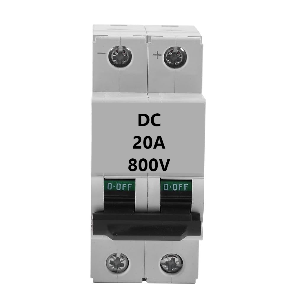 MCB DC B20, 800Vdc 10kA, 2P
