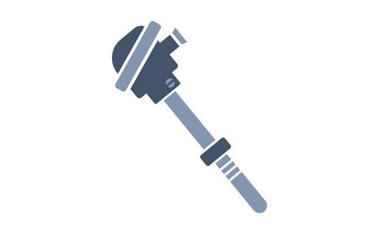 (incinerator) THERMOCOUPLE, refrac. steel, 1400°C, fr hearth