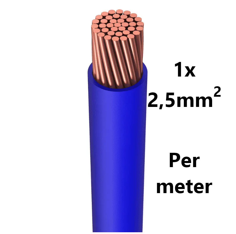 FIL DE CABLAGE souple, étamé, 2,5mm², bleu, le mètre