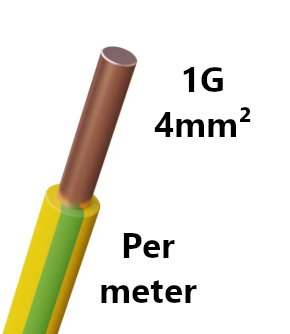 FIL DE CABLAGE rigide, cuivre, 4mm², vert/jaune, le mètre