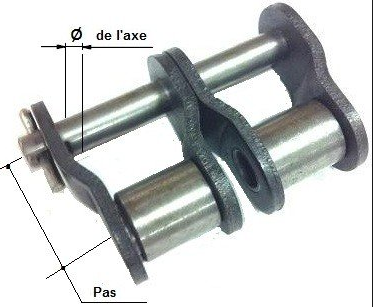 ATTACHE RAPIDE, pour chaine duplex ISO 12B2, pas de 19,5mm