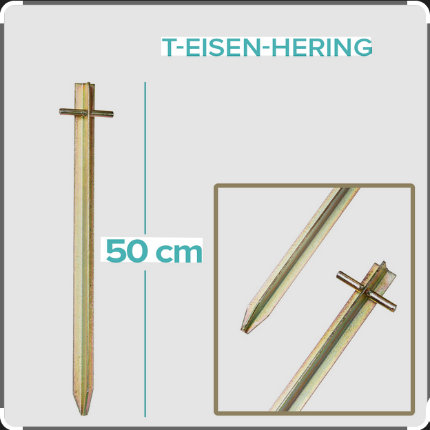 EARTH PEG T-shape, 500x30x30mm, steel 3mm