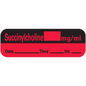 ETIQUETTE pour Suxamethonium = Succinylcholine, rouleau