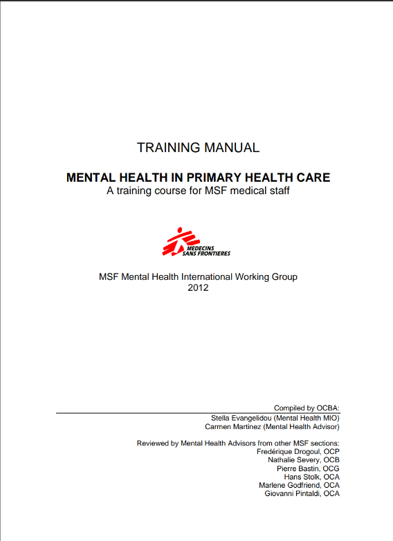 Training manual. Mental Health in primary health care.