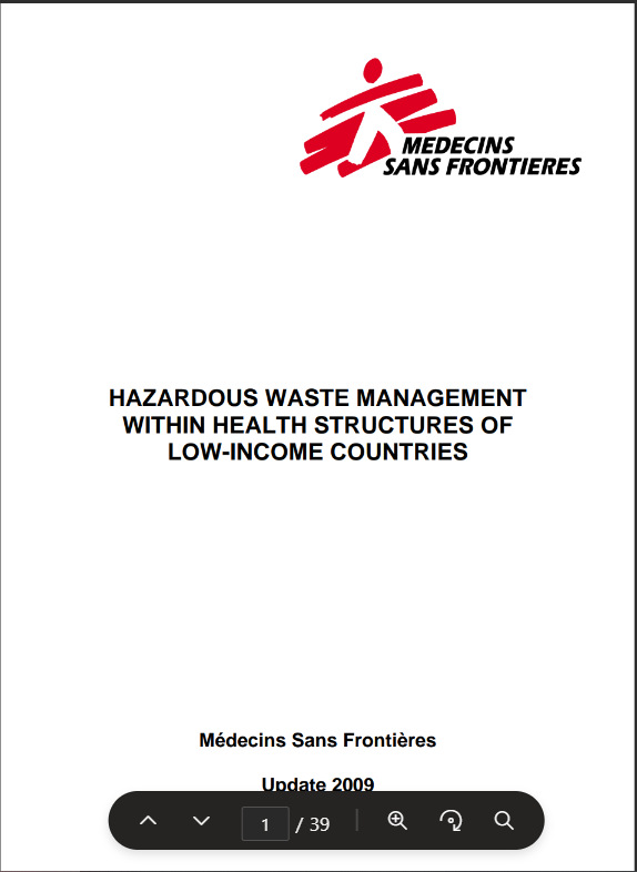 Health care waste management in low-income countries