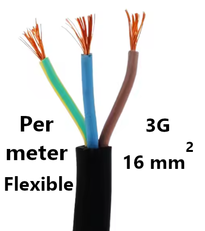 CABLE souple, caoutchouc, 3G16mm², le mètre