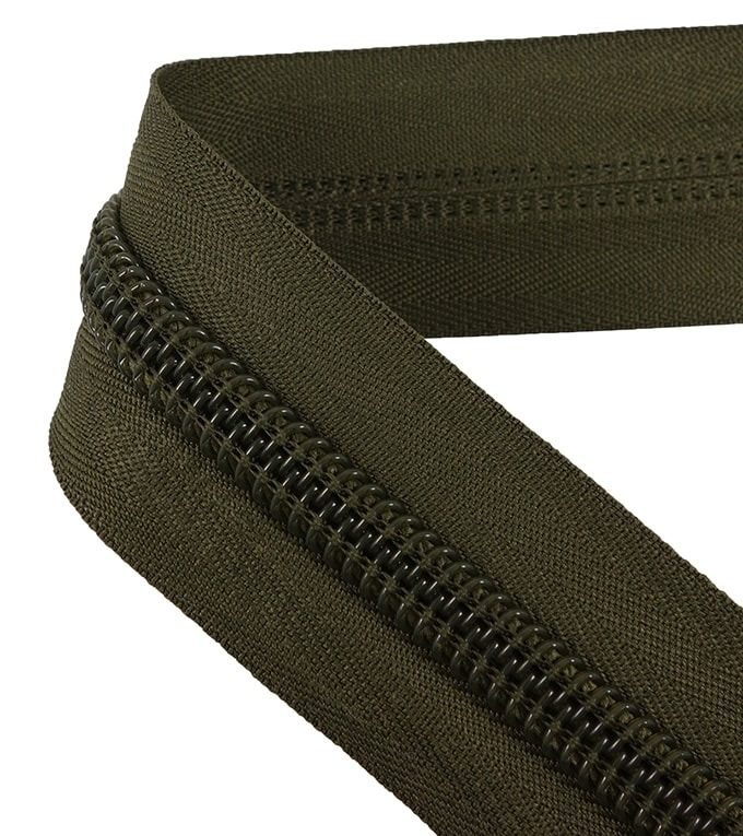 FERMETURE ECLAIR, 10mm, arrêts ouvert, vert, par mètre