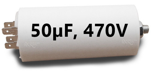 CONDENSATEUR, PP, 50μF, ±5%, 470V c.a.