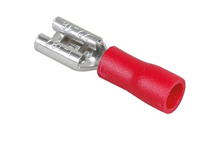 CONNECTOR full insulated, flat, 3mm, 0.5-1.5mm², female, red