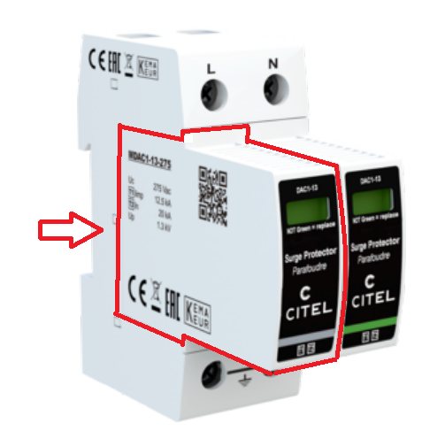(surge protection T1+2) CARTRIDGE (Citel MDAC1-13-275), L-N