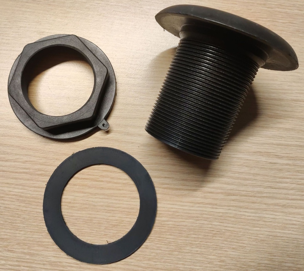 BULKHEAD FITTING threaded, PE, Ø2", MxM