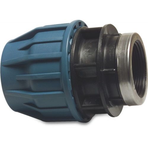 ADAPTER COUPLING compr/threaded, PE, Ø 25mm-¾", FxF
