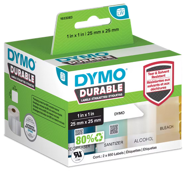 (Dymo LabelWriter) ROULEAU ETIQUETTES, 2x850, 25x25mm, blanc