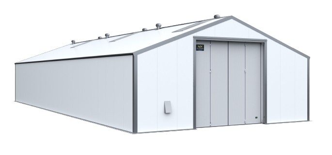 ENTREPOT (HaguHall MSU sandwich) 10x24m, armat. alu, isolé