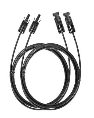 (ECOFLOW DELTA PRO) CABLE SOLAIRE, noir+connect. MC4 M/F, 3m
