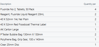 (Palintest) REACTIF fluorure (AP179L) 0-1,5mg/l F