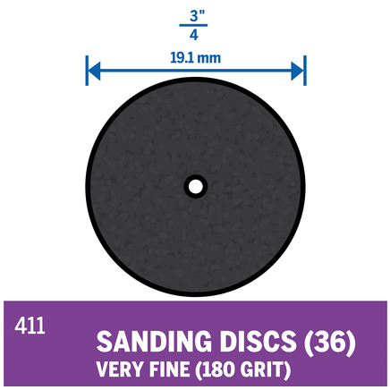 SANDING DISC (Dremel 411) 180 grit, 6pcs