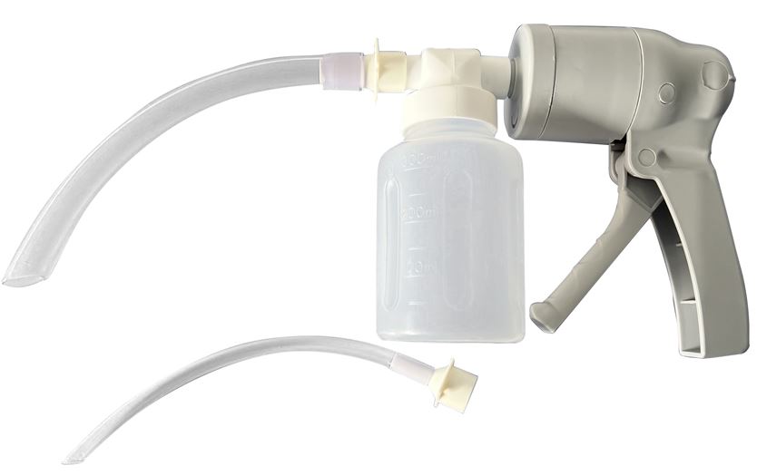 MANUAL SUCTION UNIT, disposable canister & tubing