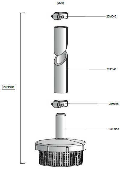 (Dosatron D20) SUCTION HOSE + strainer