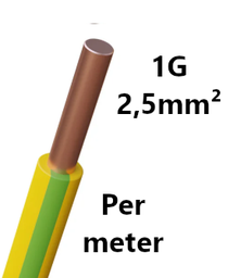 [PELECABW02RG] FIL DE CABLAGE rigide, cuivre, 2,5mm², vert/jaune, le mètre