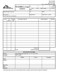 [ALSTWAYB43E] BORDEREAU D'ENVOI fret, A4, auto-copiant x3, anglais, bloc