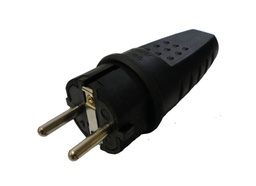 [PELEPLUGE44RU] PLUG male, rubber, type E+F/EUR, 2P+T 16A, IP44