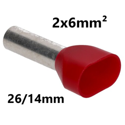 [PELECABED06L] CABLE END SLEEVE insulated, 2x6mm², 26/14mm