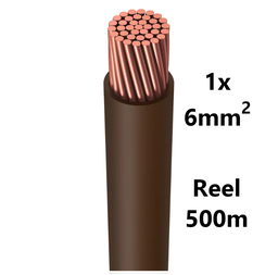 [PELECABW06FN5] FIL DE CABLAGE souple, étamé, 6mm², brun, bobine 500m