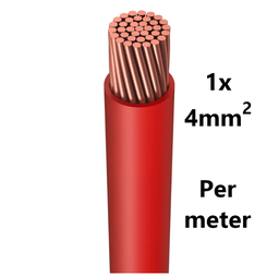 [PELECABW04FR] WIRE flexible, tinned copper, 4mm², red, per metre