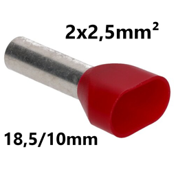 [PELECABED02M] EMBOUT DE CABLE isolé, 2x2,5mm², 18,5/10mm