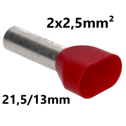 [PELECABED02L] EMBOUT DE CABLE isolé, 2x2,5mm², 21,5/13mm